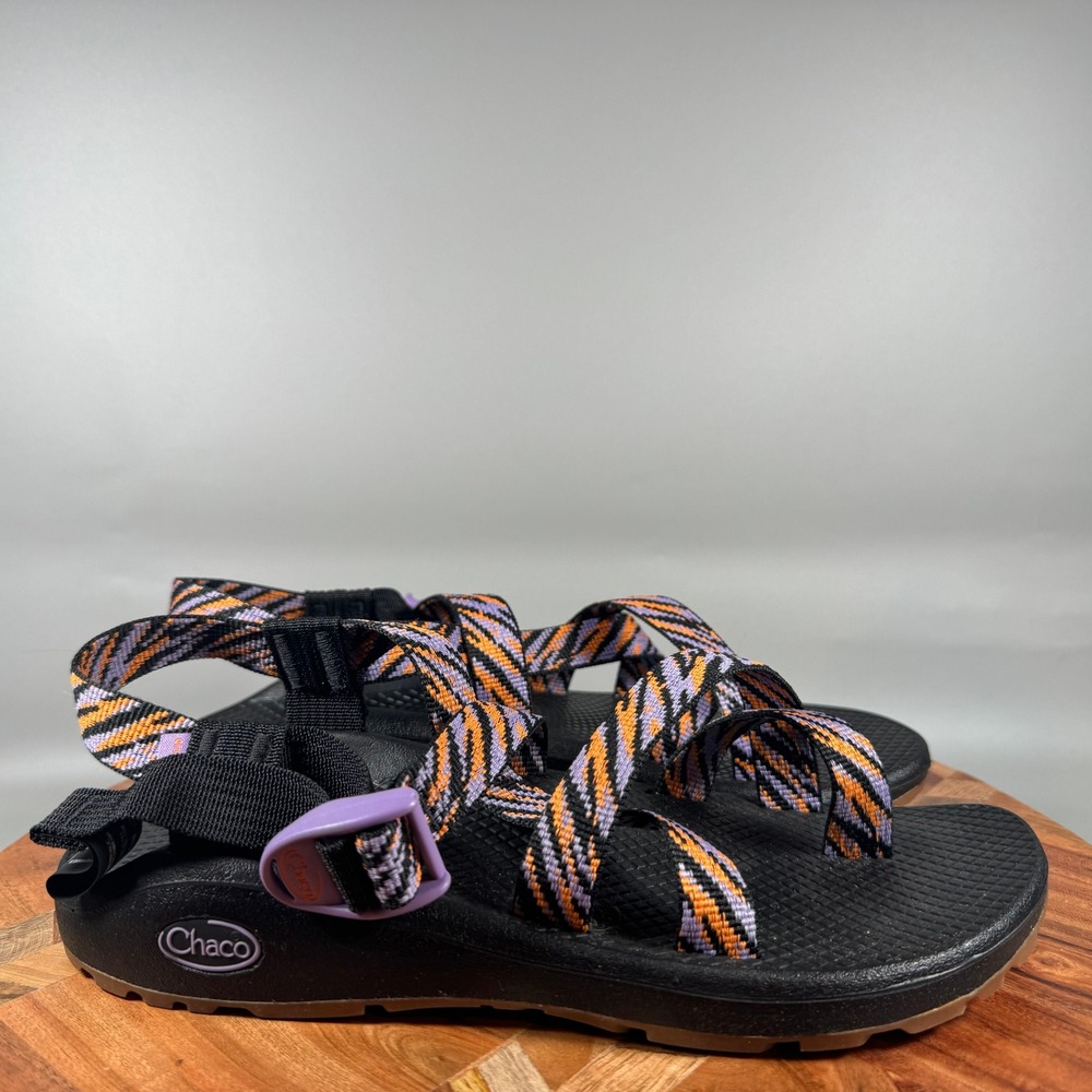 Chaco Z Cloud 2 Sandals Womens 9 Black Purple Orange Strappy Toe Loop Hiking